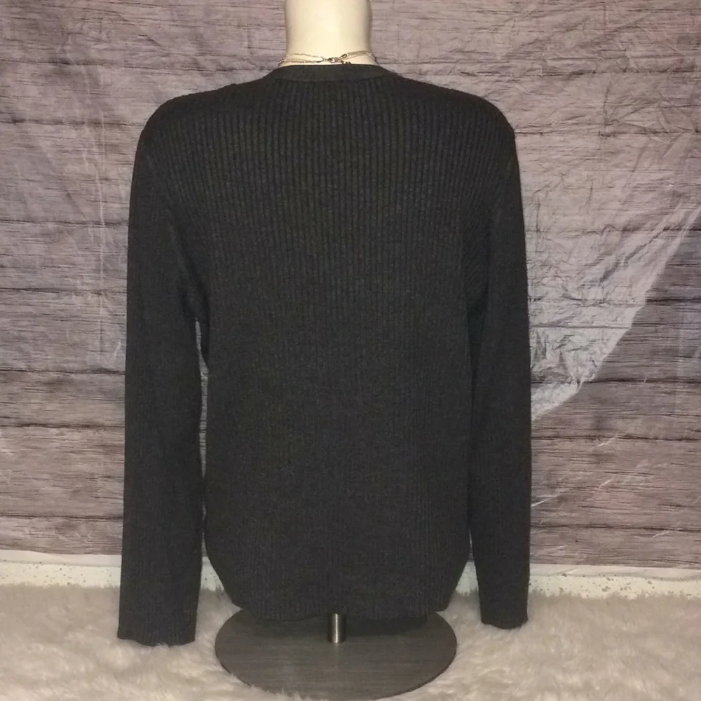 Worthington Dark Gray Ribbed Buttoned Down Cardigan - Picture 6 of 8